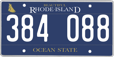 RI license plate 384088
