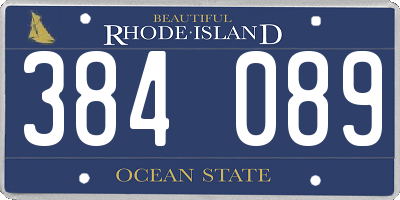 RI license plate 384089