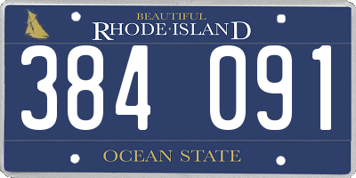 RI license plate 384091