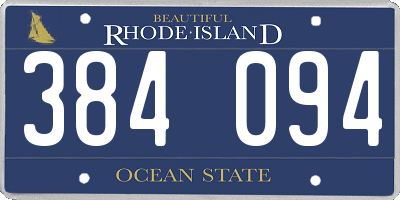 RI license plate 384094