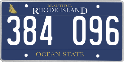 RI license plate 384096