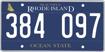 RI license plate 384097