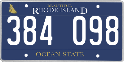 RI license plate 384098
