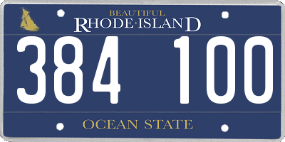 RI license plate 384100