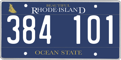 RI license plate 384101