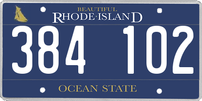 RI license plate 384102