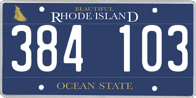 RI license plate 384103