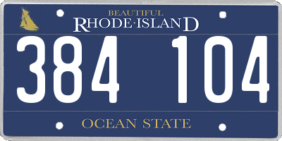 RI license plate 384104