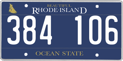 RI license plate 384106