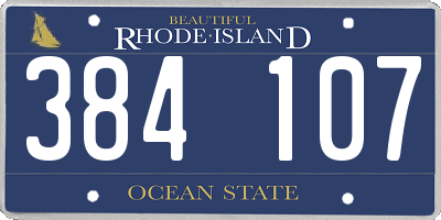 RI license plate 384107