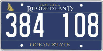 RI license plate 384108