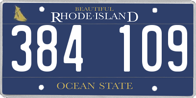 RI license plate 384109