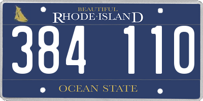 RI license plate 384110