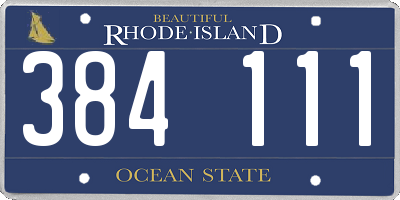 RI license plate 384111