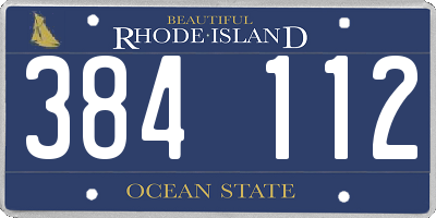 RI license plate 384112