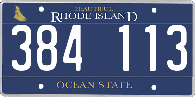 RI license plate 384113