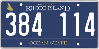 RI license plate 384114