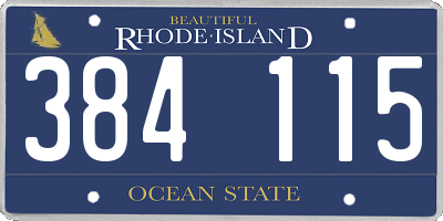 RI license plate 384115
