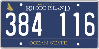 RI license plate 384116