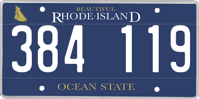 RI license plate 384119