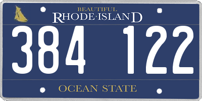 RI license plate 384122