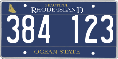 RI license plate 384123