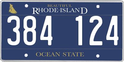 RI license plate 384124