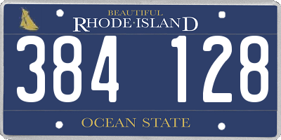 RI license plate 384128