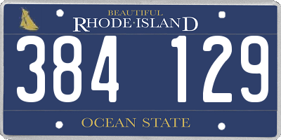 RI license plate 384129