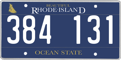 RI license plate 384131