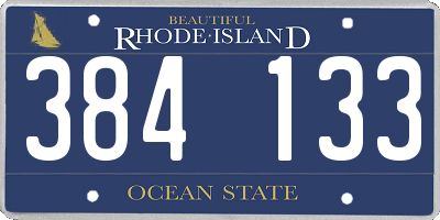 RI license plate 384133