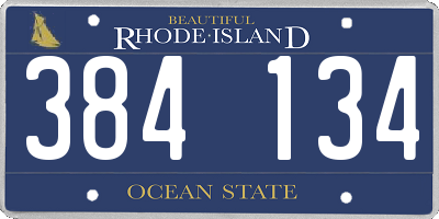 RI license plate 384134
