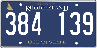 RI license plate 384139
