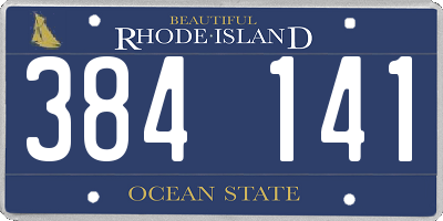 RI license plate 384141