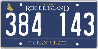 RI license plate 384143