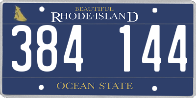 RI license plate 384144