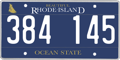 RI license plate 384145