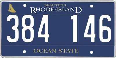 RI license plate 384146