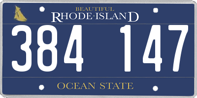 RI license plate 384147