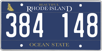 RI license plate 384148