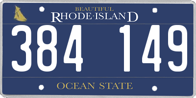 RI license plate 384149
