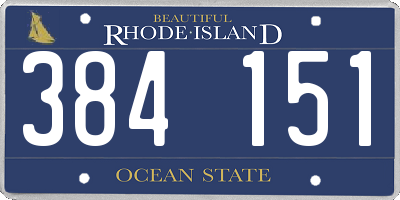 RI license plate 384151
