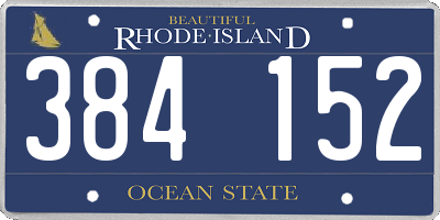 RI license plate 384152