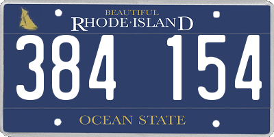 RI license plate 384154