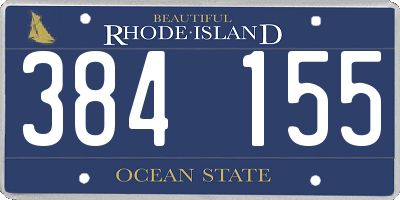 RI license plate 384155
