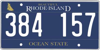 RI license plate 384157