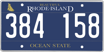 RI license plate 384158