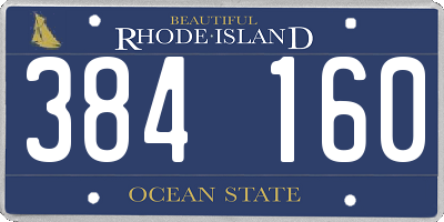 RI license plate 384160