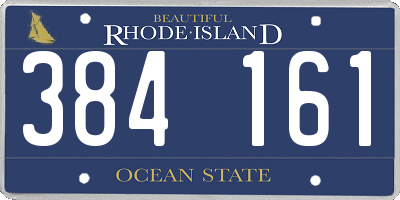 RI license plate 384161
