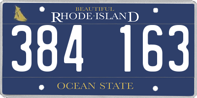 RI license plate 384163
